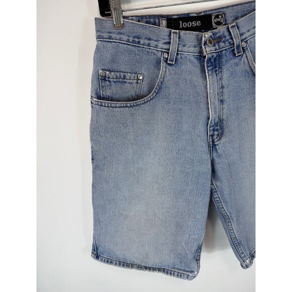 Vintage 90s Levi’s Silvertab Denim Shorts Baggy Distressed Light Wash Size 30 - Picture 9 of 16